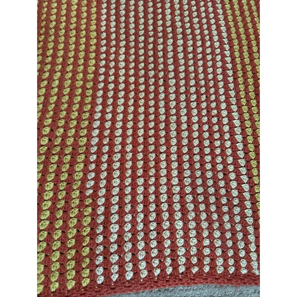 Hand‎ Made Crochet Throw Blanket/Afghan Yellow/Orange 40 X 37